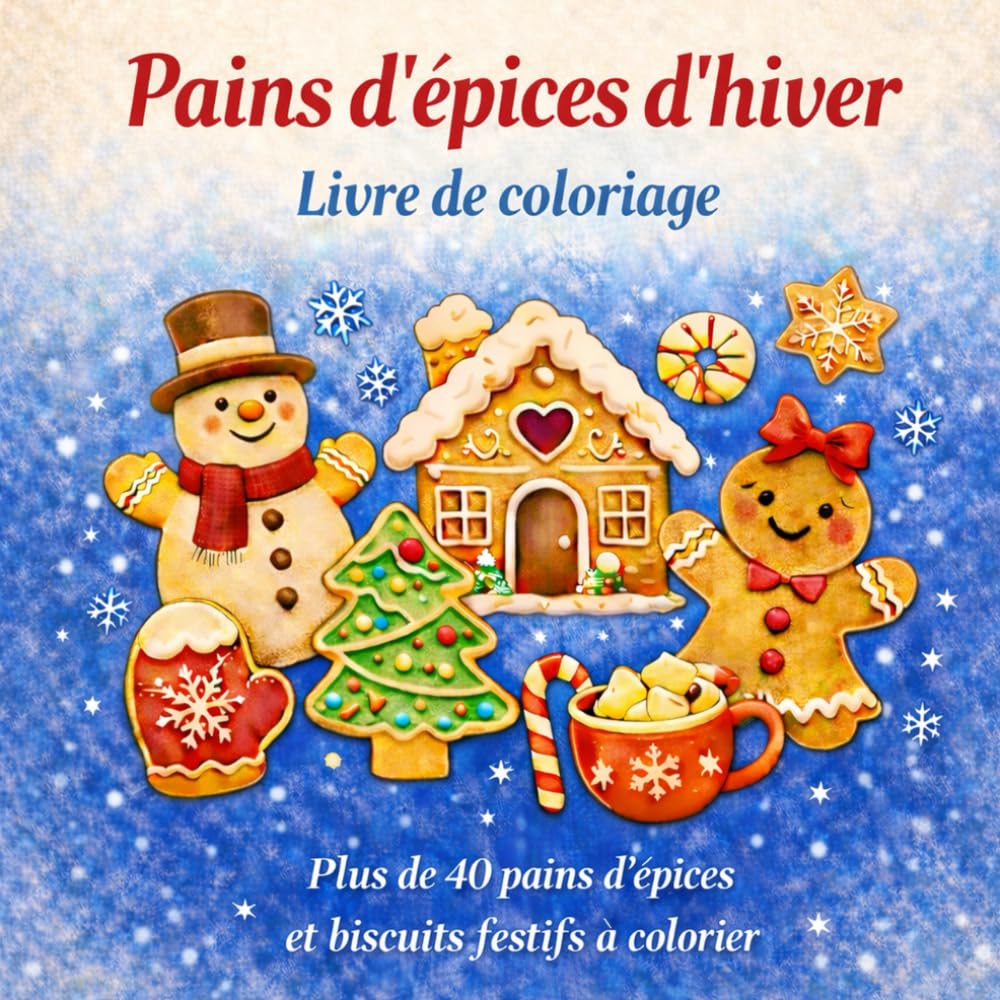 Pains d'épices d’hiver – Livre de coloriage: Plus de 40 pains d’épices et biscuits de Noël à colorier | Livre créatif pour enfants et adultes