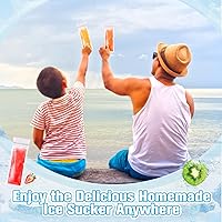 Vista 5 de Hoolerry 600 bolsas desechables para moldes de hielo con 1 embudo de silicona para congelar tubos con cierre de cremallera, molde de hielo