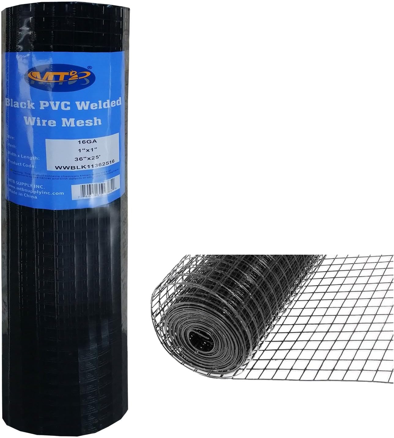 Galvanized Welded Wire Mesh Garden Economy Fence 36 Inch x 25 Foot-1 Inch x 1 Inch 16GA