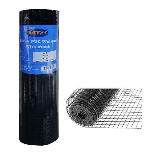 Black PVC Coated Welded Wire Mesh Garden Economy Fence 36
