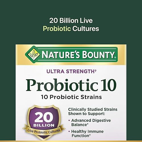 Miniatura 4 de Natures Bounty Probiótico 10 suplemento probiótico diario ultra fuerte apoyo para la salud digestiva inmune y respiratoria superior 1 paquete 30