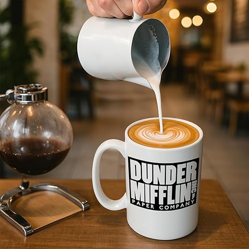 Miniatura 5 de Dunder Mifflin Inc.15 onzas, inspiradas en el programa de televisión The Office, taza de café blanca impresa de doble cara, regalo divertido