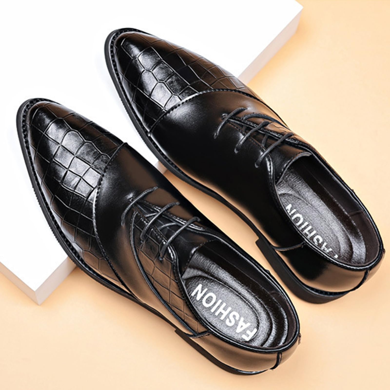 Scarpe Eleganti da Uomo Scarpe Formali con Punta | Stringate Classiche oxford in pelle PU Antiscivolo Business Matrimoni affari Cerimonia