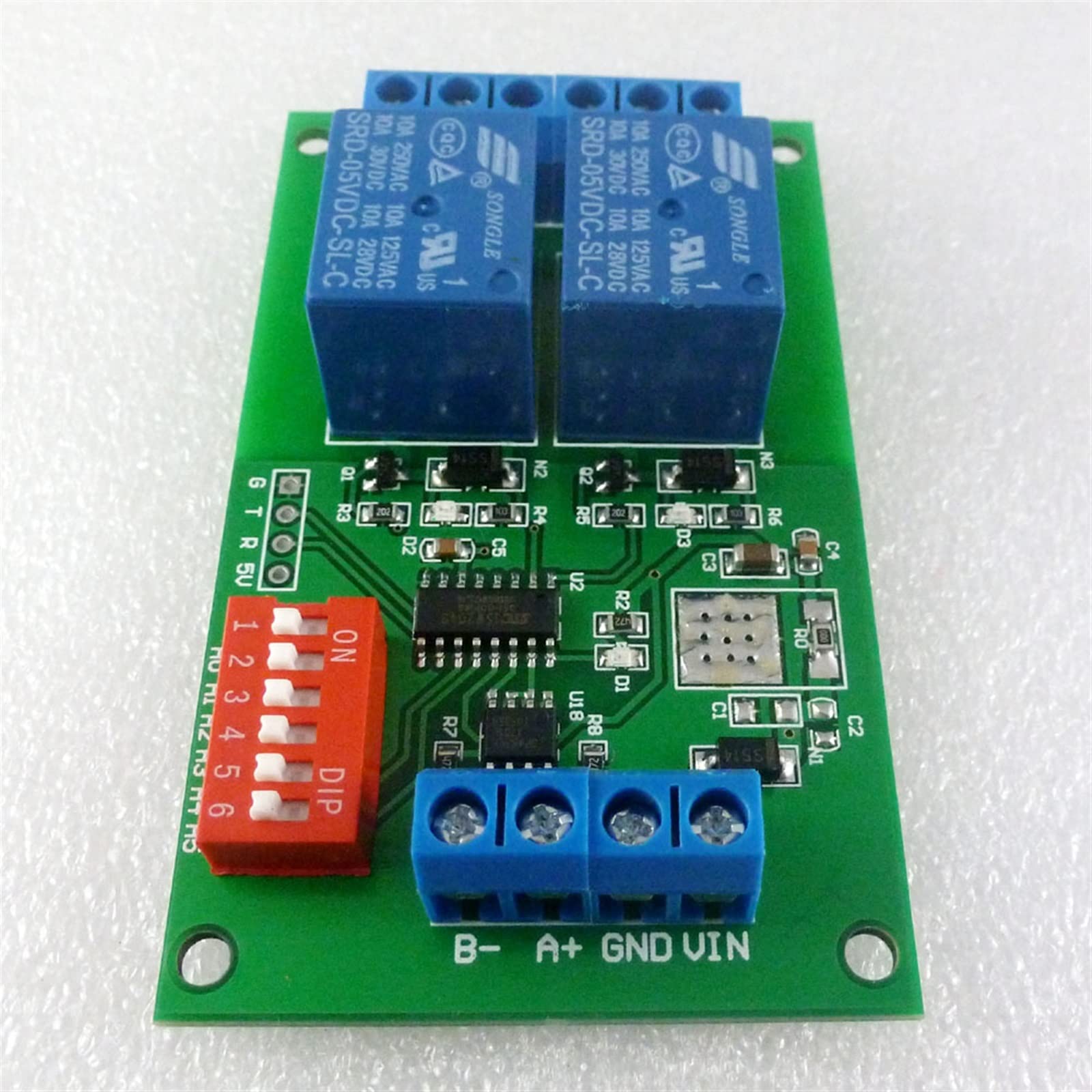 Moduł przekaźnikowy RS485 2-kanałowy DC 5 V/12 V/24 V (DC 24 V)