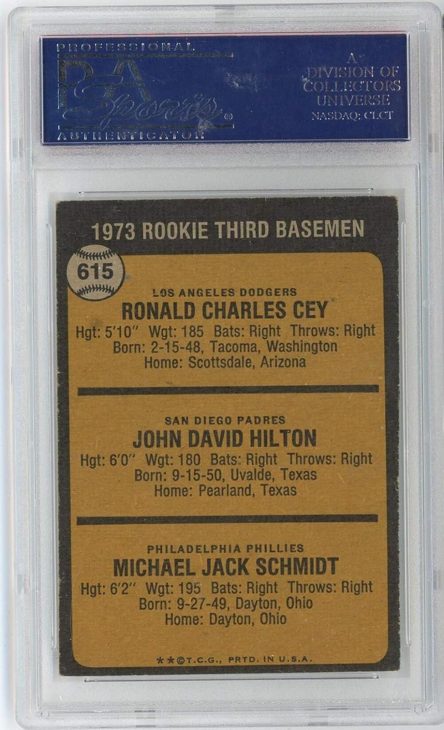 Graded 1973 Topps Mike Schmidt #615 Rookie RC Baseball Card PSA 5 EX
