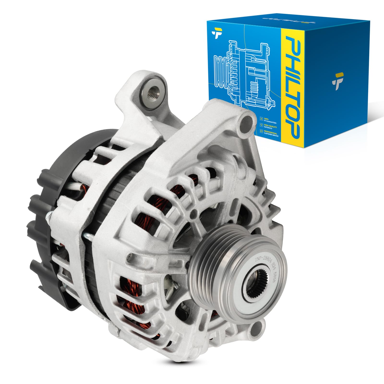 PHILTOP Alternator Compatible with Chevrolet Cruze 2012-2015 1.4T, Cruze Limited 2016 1.4T Replace 11654N 12V 130Amp CW SC5 5-Groove Pulley