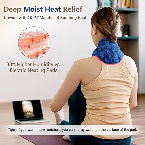 Miniatura 7 de Comfytemp Bolsa de hielo grande y almohadilla térmica para microondas para cuello, hombros, parte superior de la espalda, calentador de cuello