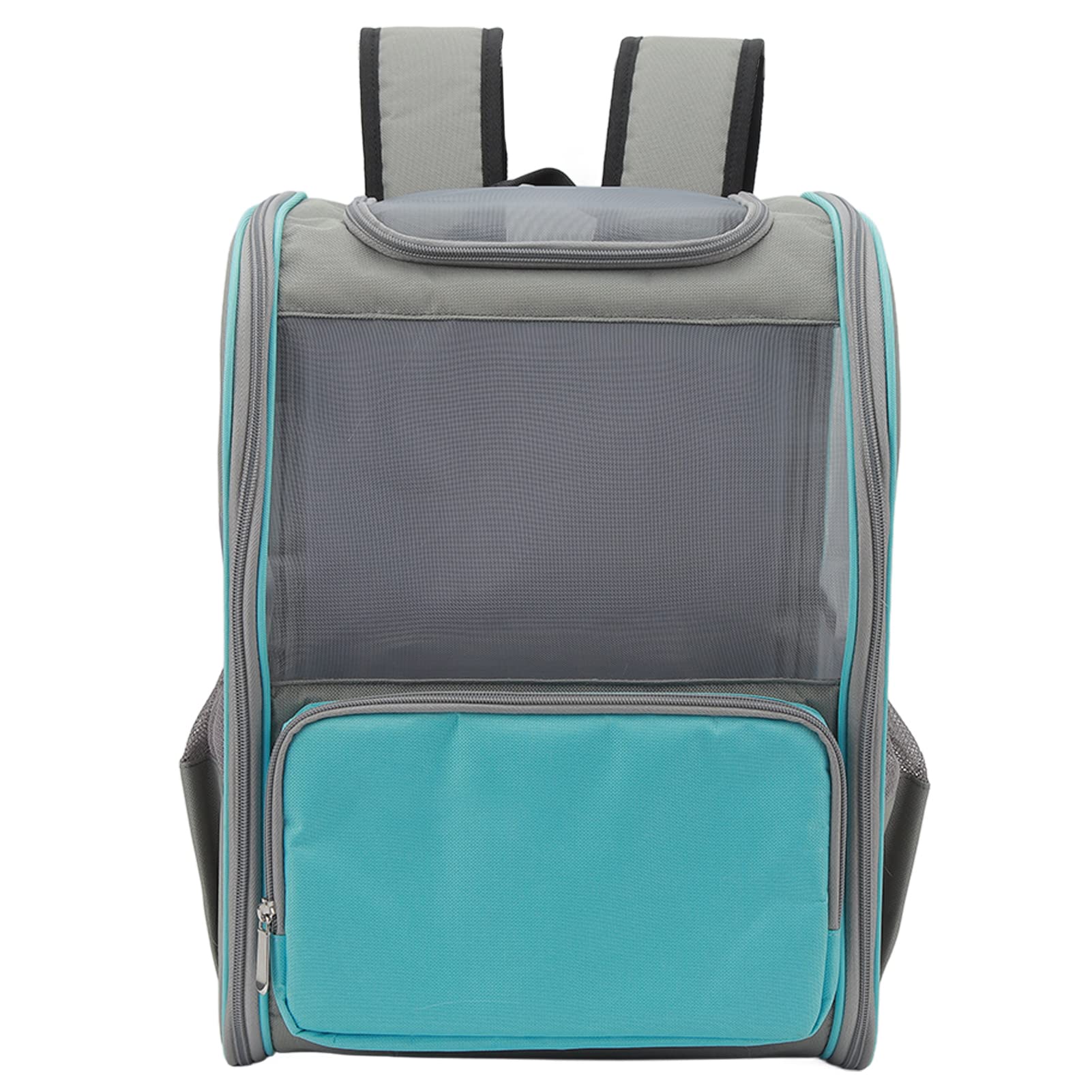 Mochila porta mascotas Mochila porta perros y gatos transpirable Mochila portátil para mascotas Bolsa para senderismo Viajes al aire Sostenga mascotas de hasta 16.5 libras Nylon (Azul)