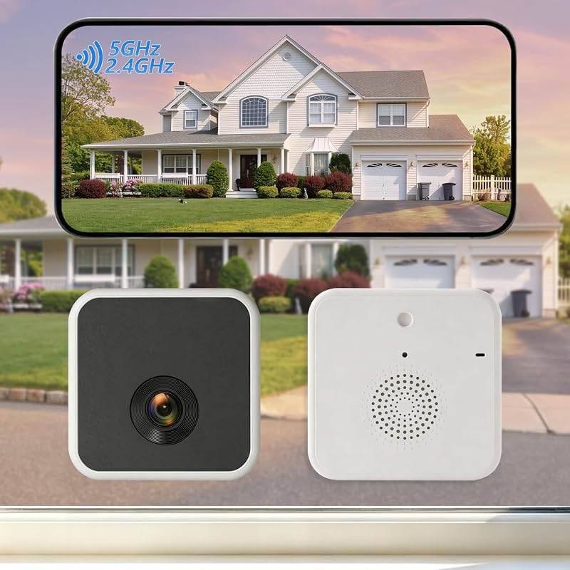 Cámaras de ventana inalámbricas 2K para seguridad del hogar, pre-roll de 6 s | Funciona con pilas, WiFi de 2,4/5 GHz, visión nocturna en color, detección de personas con IA, antideslumbrante, cámaras interiores para seguridad del hogar