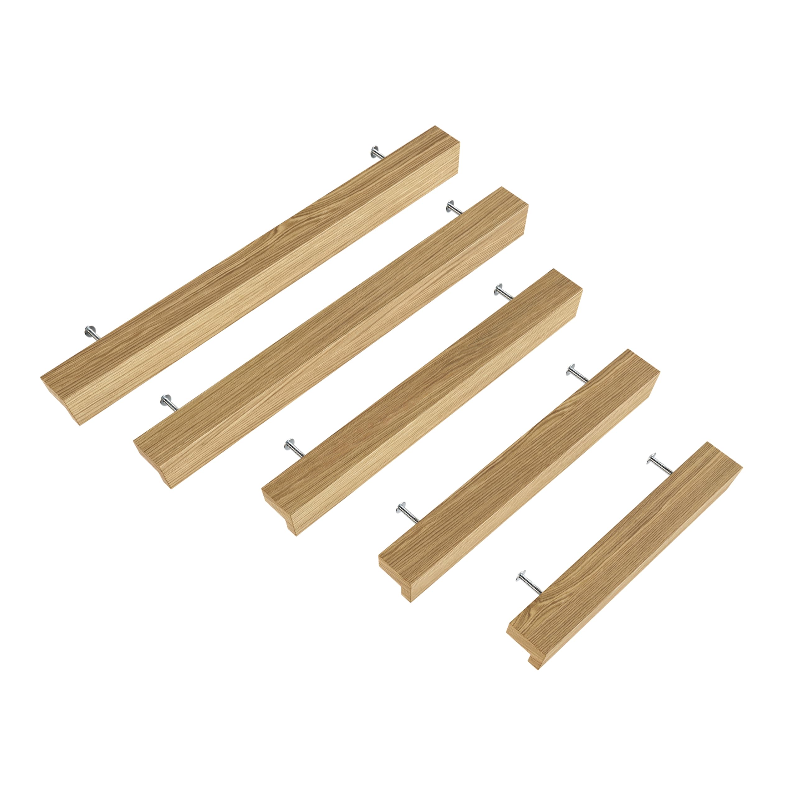 Sossai Maniglie per mobili in legno di quercia | GAH01 | interasse fori 96 mm, lunghezza 156 mm, 2 pezzi