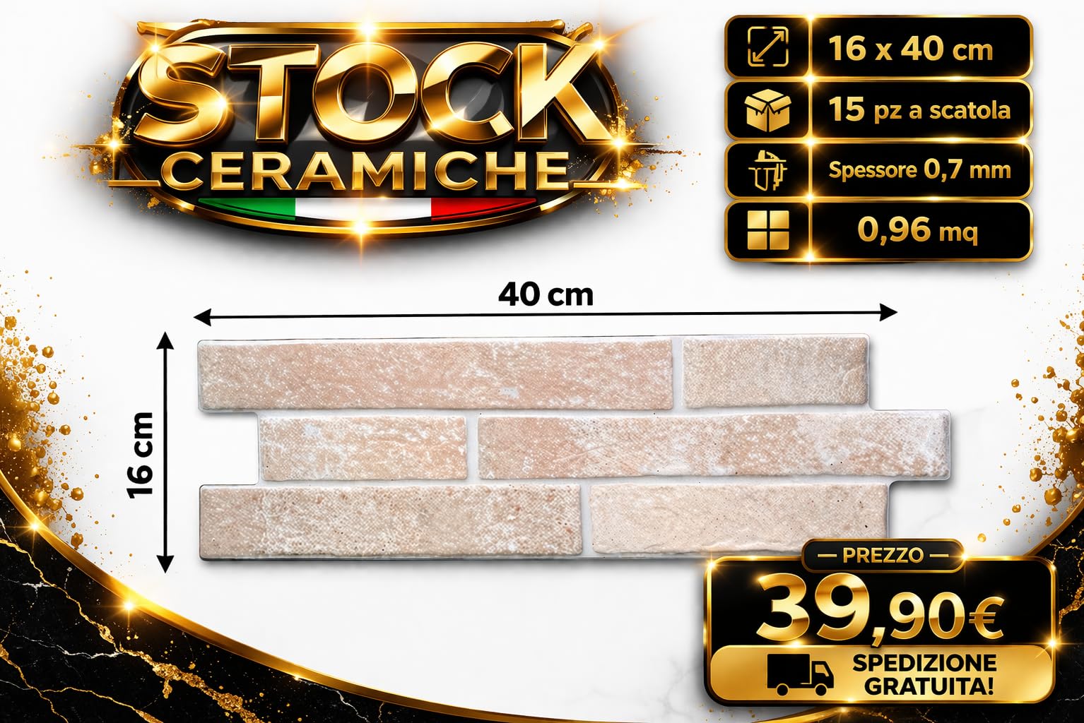 Stock Ceramiche Effetto Mattoncino Antichizzato
