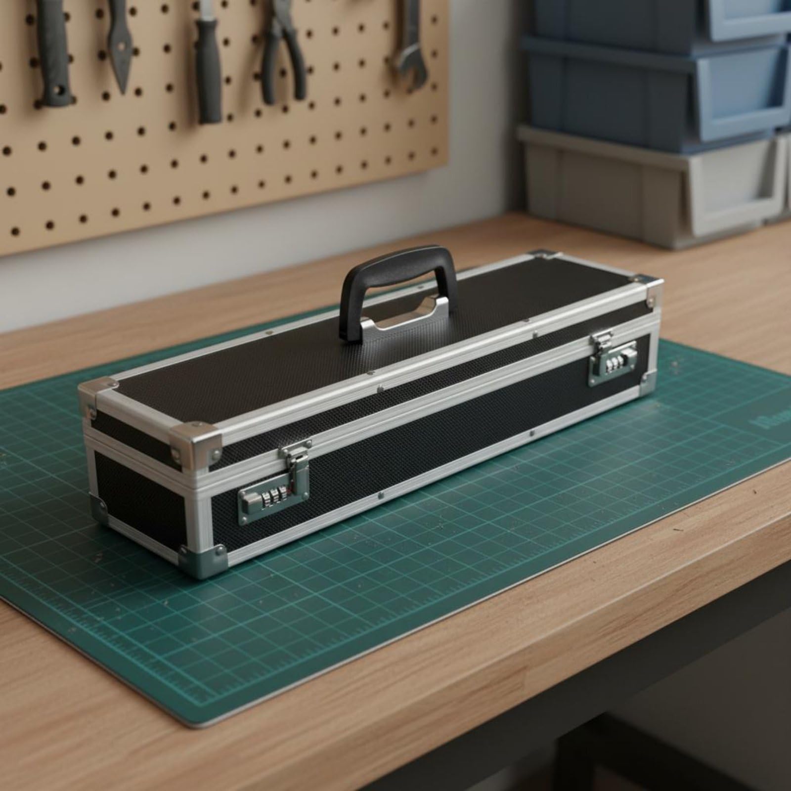 Gralara Valigetta Attrezzi Portatile Cassetta Strumenti Bauletto Organizer con Serratura a in Lega di Alluminio con Struttura Rinforzata E Interno Imbottito Adatta per Officina Cantiere Riparazioni
