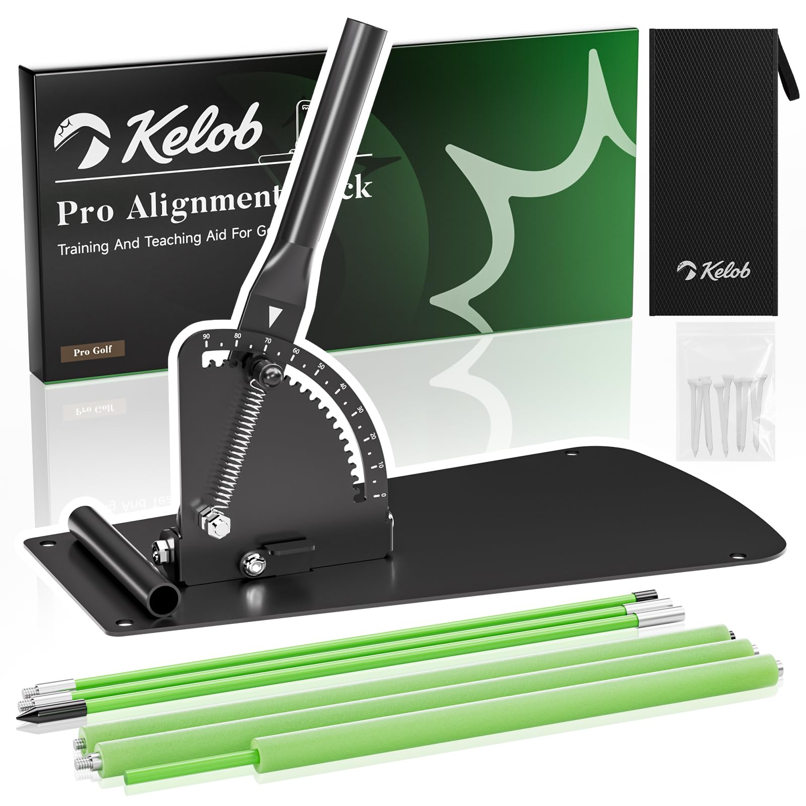 Photo 1 of [Upgraded] Golf Alignment Sticks Holder with Angle Adjustment, Metal Base, Detachable Rods with Metal Joints, Golf Swing Training Aid for Putting, Full Swing, Posture Correction, Portable Golf Trainer