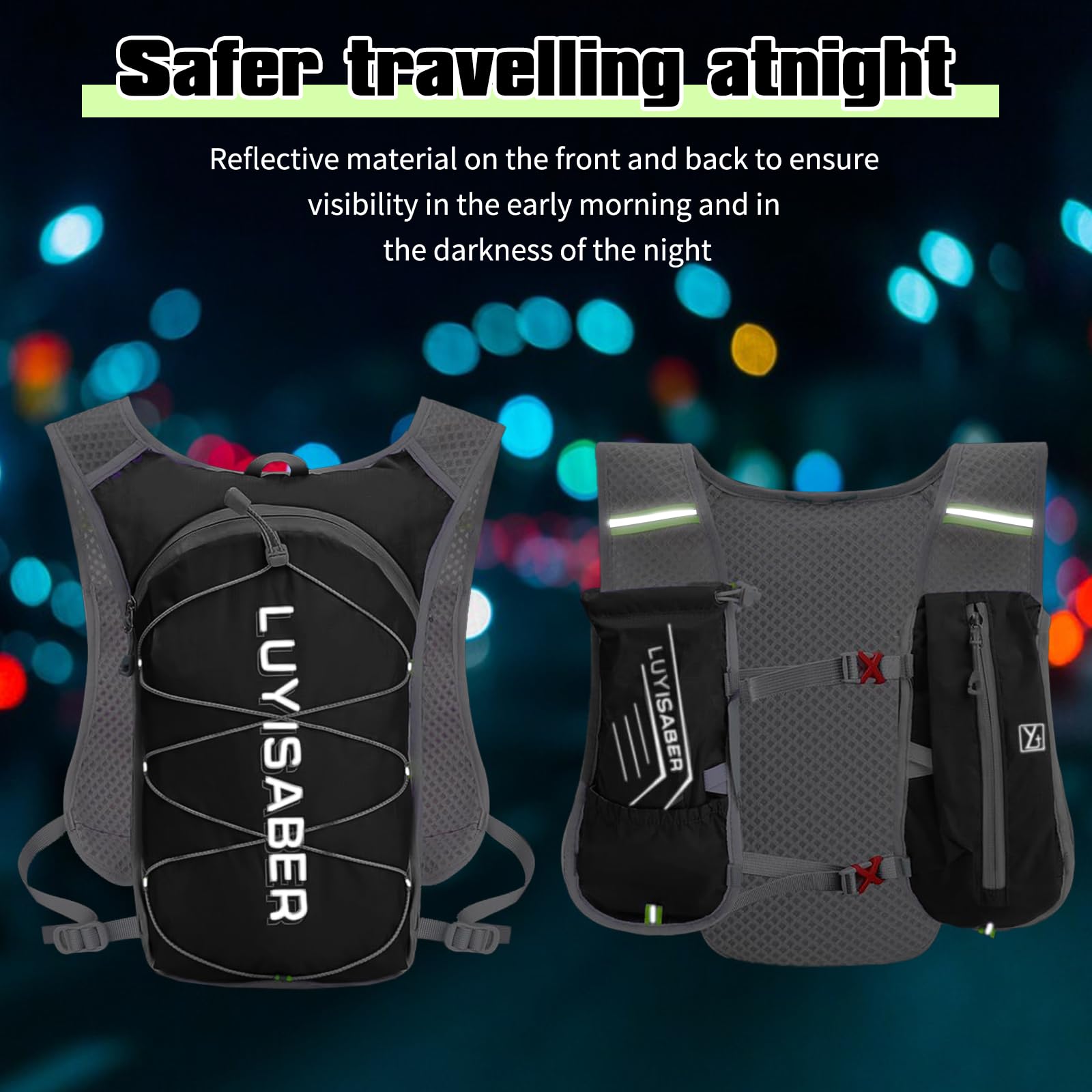 Gilet Da Corsa Ultraleggero 5L Uomo E Donna – Regolabile, Con Tasche E Custodia Telefono – Per Trail Running, Ciclismo, Escursionismo, Maratona