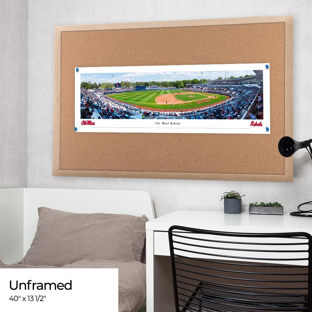 Ole Miss Rebels Baseball - Unframed Poster by Blakeway Panoramas (40"W x 13.5"H)