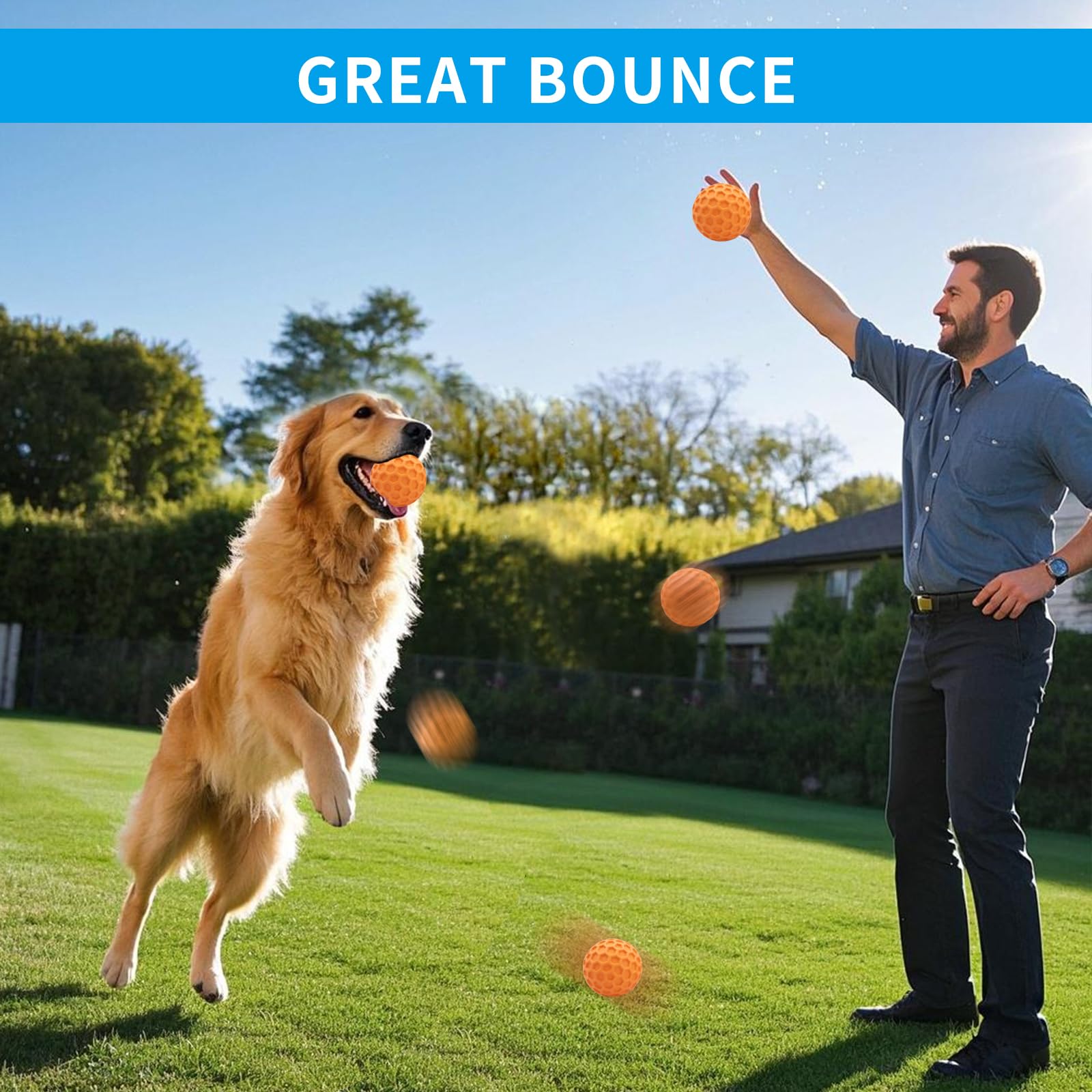 woeita Indestructible Squeaky Dog Ball - Image 3