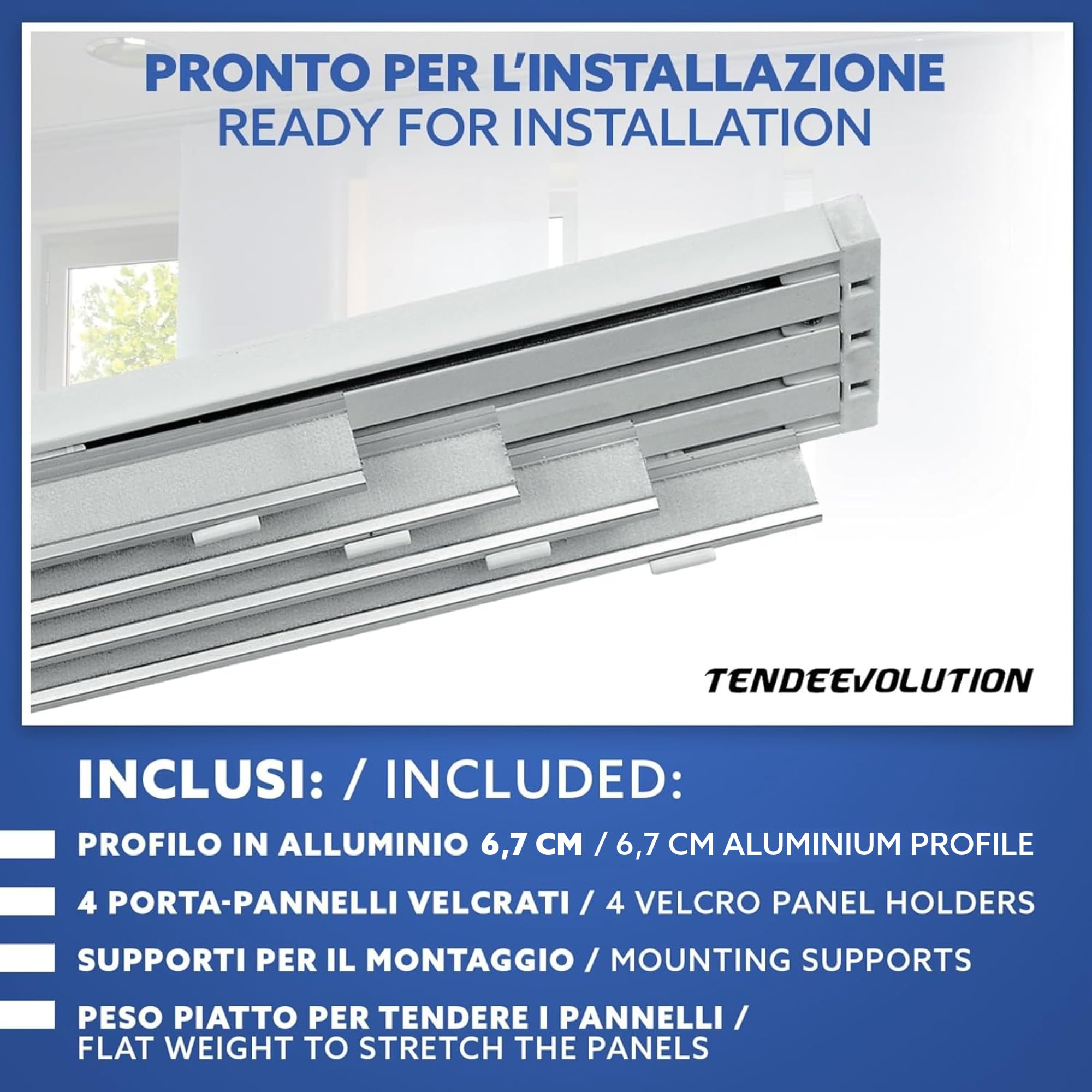 Tringle pour Rideau Panneau avec Rail à 4 Voies, Personnalisable, Ouverture à Corde ou Manuelle, Rail pour Rideaux Panneaux pour Intérieurs, Fenêtres, Portes ou Cloisons, Plafond ou au Mur (220CM)