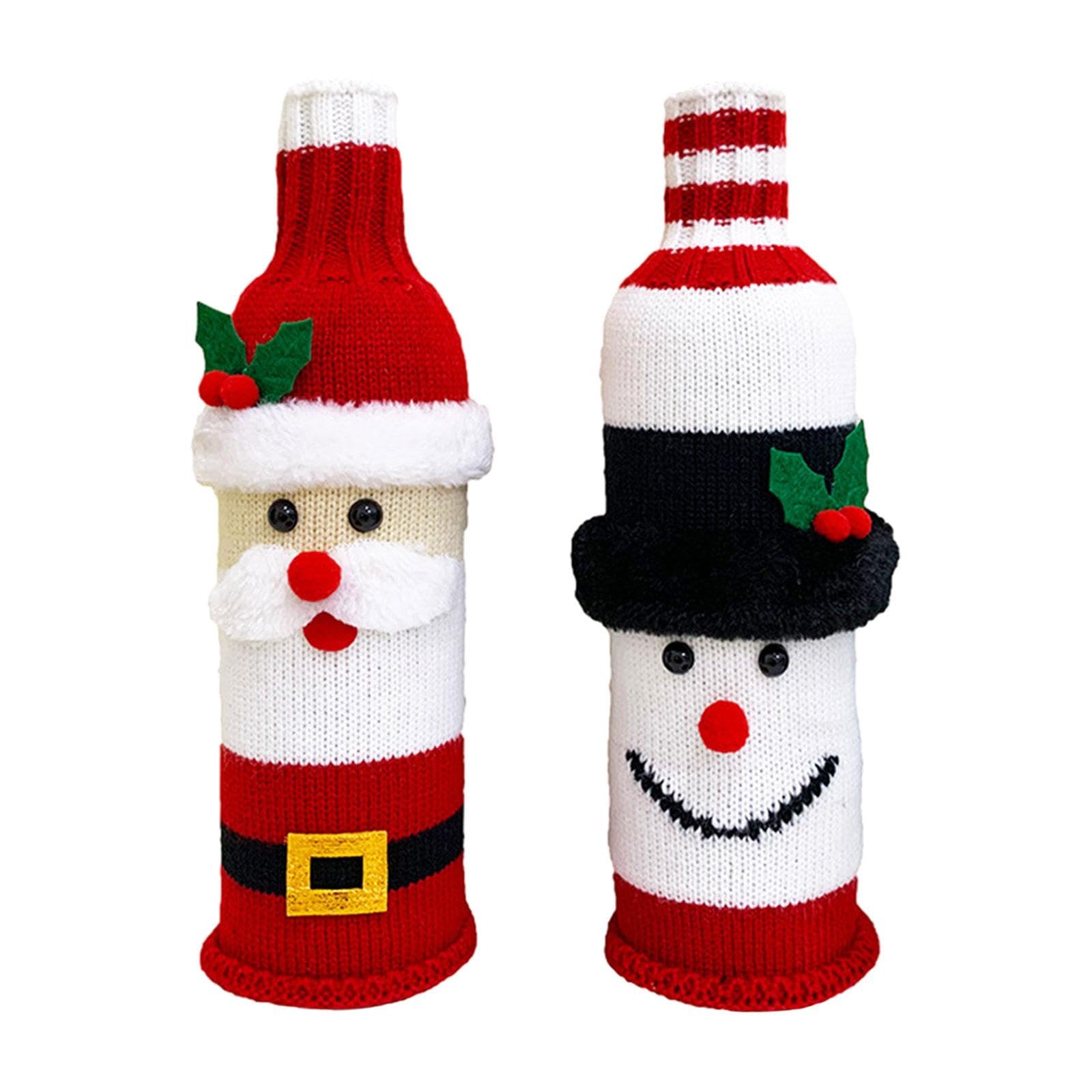 CALANDIS 2Pcs Wine Bottle Covers Clothes Wine Accessories for Christmas mas New Year-image-7