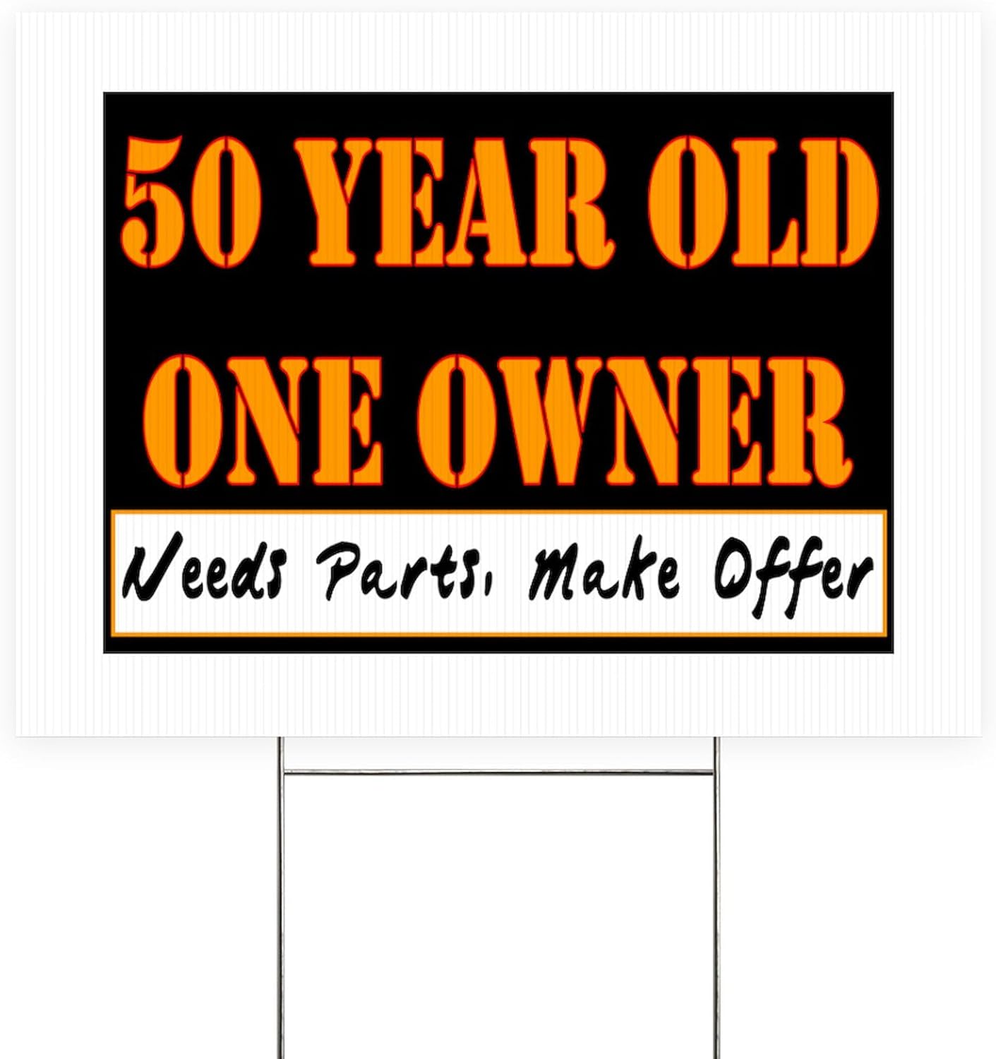 CafePress 50Th Birthday Yard Sign, Vinyl Lawn Sign, 22" w x 18" h