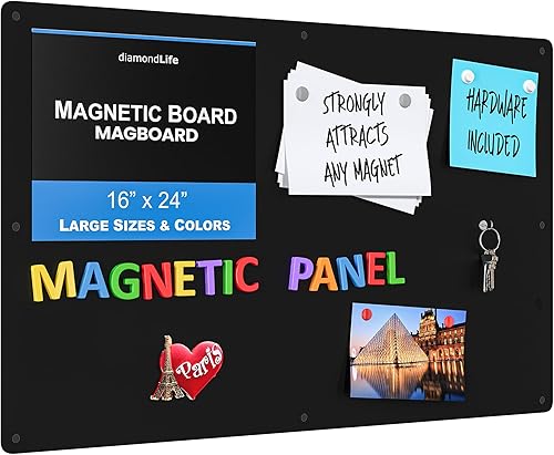 Tablero magnético de pared para oficina y hogar Tablero de anuncios grande, tablero magnético en 3 acabados incluidos Pizarra blanca decorativa de