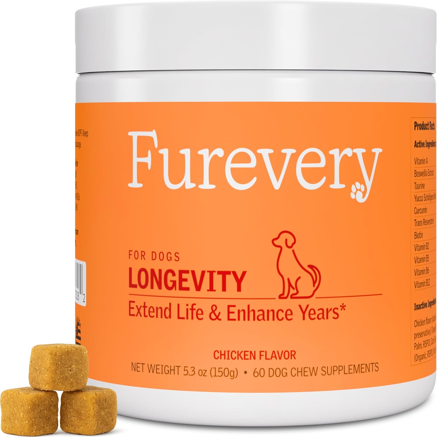 Longevity Multivitamin (60 Count, Dogs 1 Year+) + Hip & Joint Dog Supplement (120 Count, All Ages), Chicken Flavor Chews | 11-in-1 Daily Health & Joint Support Bundle