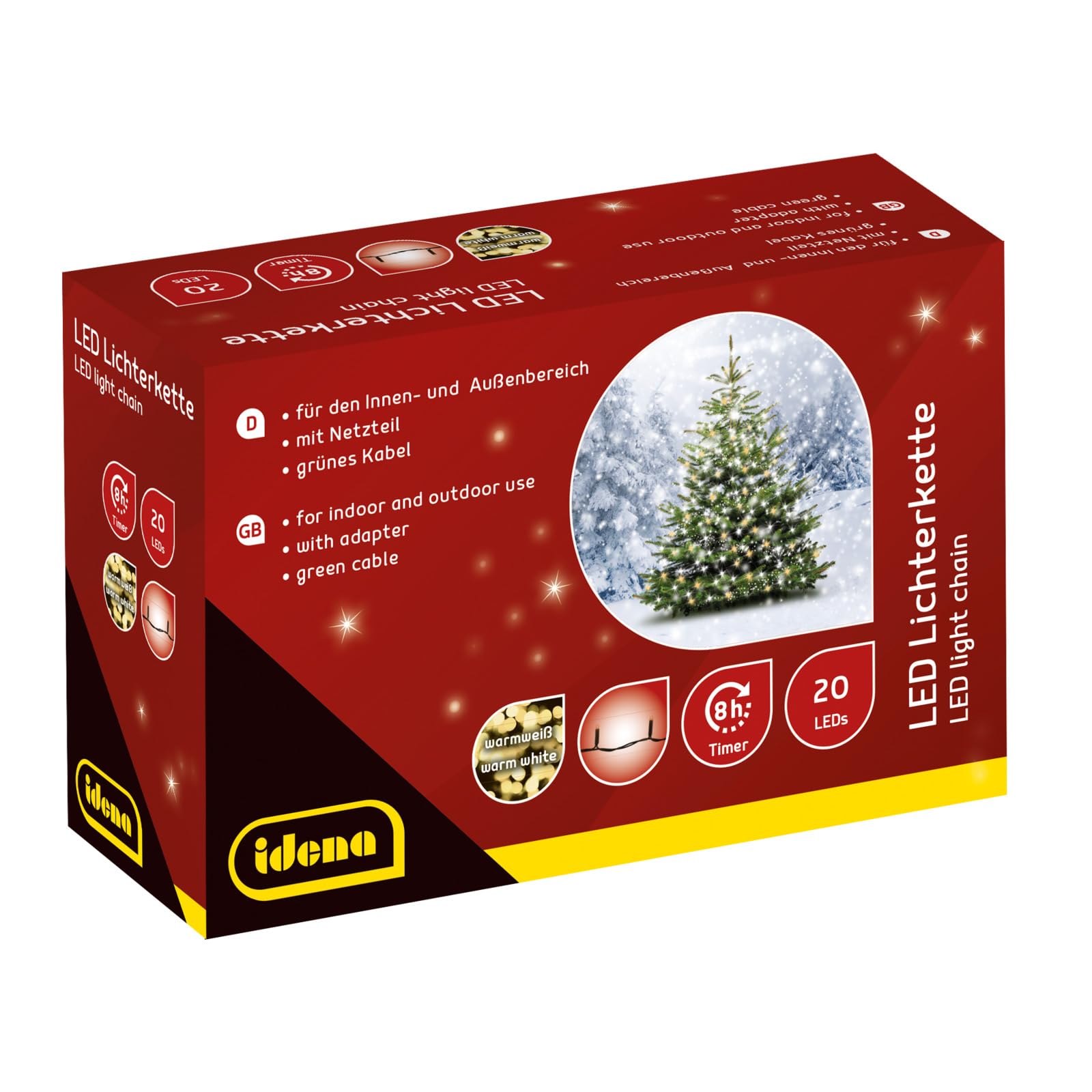 Idena 8325052 LED Candle Fairy Lights, 20 Warm White for Indoor Use