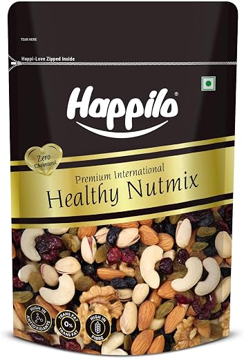 Happilo Premium International Healthy Nutmix, 200g | 7 Superfoods in 1 Mixes | Dry Fruits Contains Almonds, Cashews, Walnu...