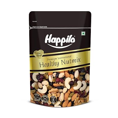 Happilo Premium International Healthy Nutmix, 200g | 7 Superfood in 1 Mixes | Dry Fruits Contains Almonds, Cashews, Blue