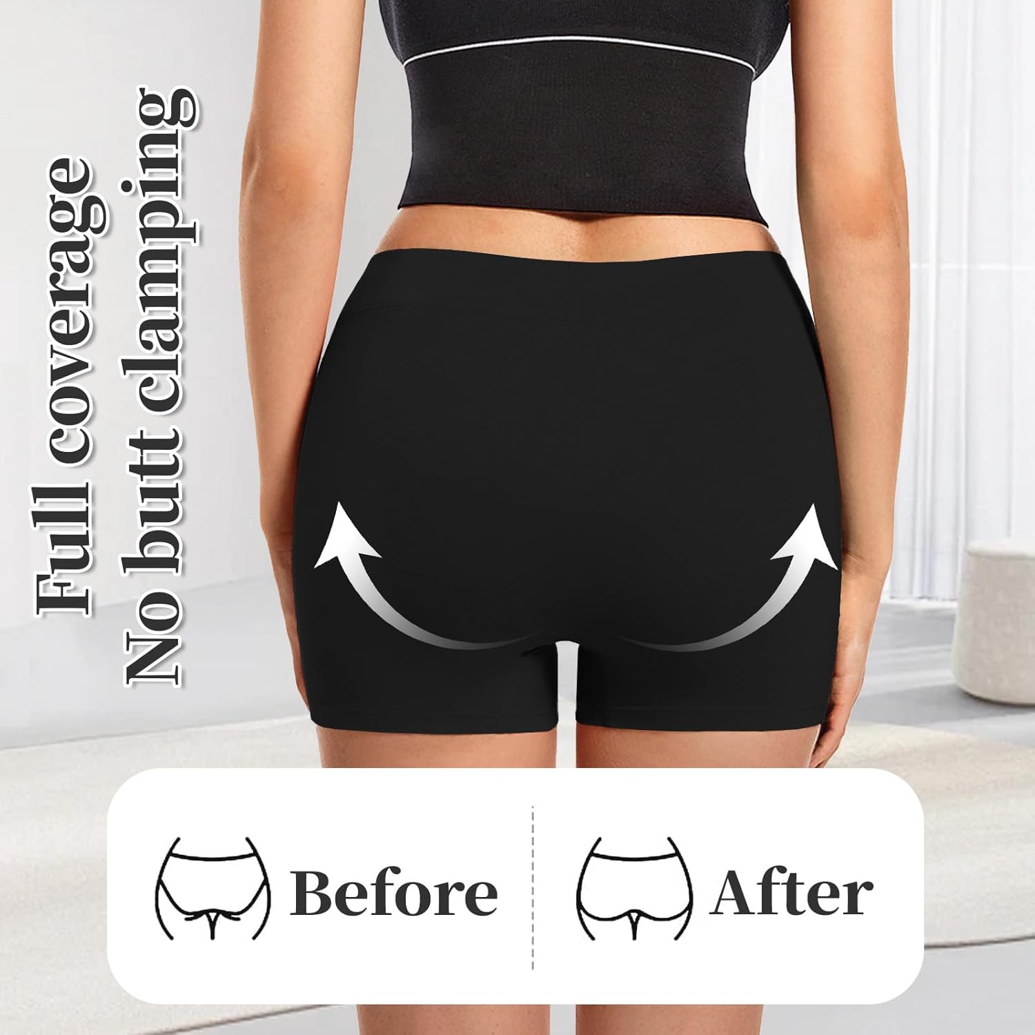 Migbean Boy Shorts Underwear for Women Cotton Panties Mid Waisted Boxer Briefs Breathable Underwear Multipack 4 Pack - Image 5