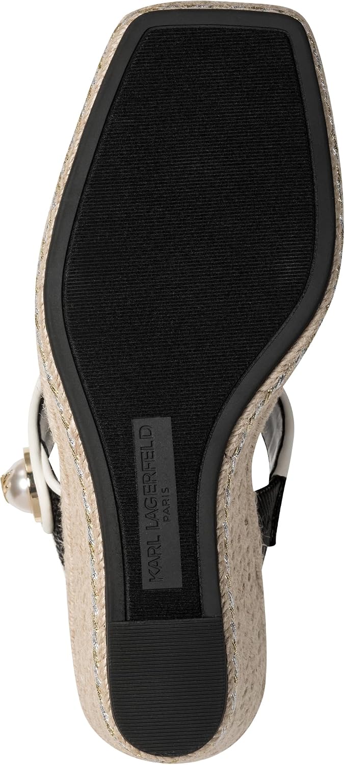 KARL LAGERFELD Women's Carsen Double Band Espadrille Wedge Sandal image 3