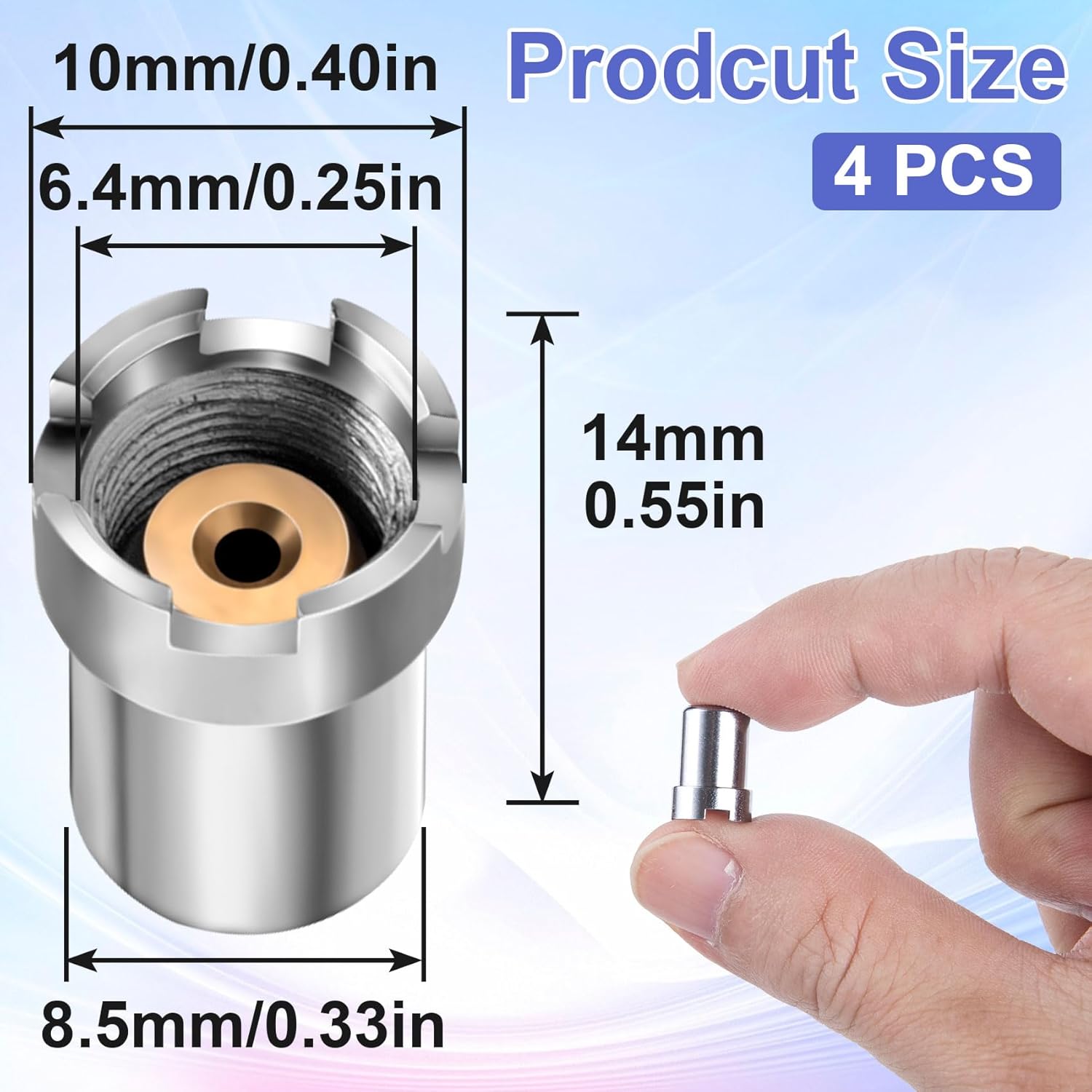 4pcs Threaded Adapters, Stainless Steel Thread Screw Converter, Soldering Iron Adapter Connector Accessories for Circuit Board Check Repair- Silver