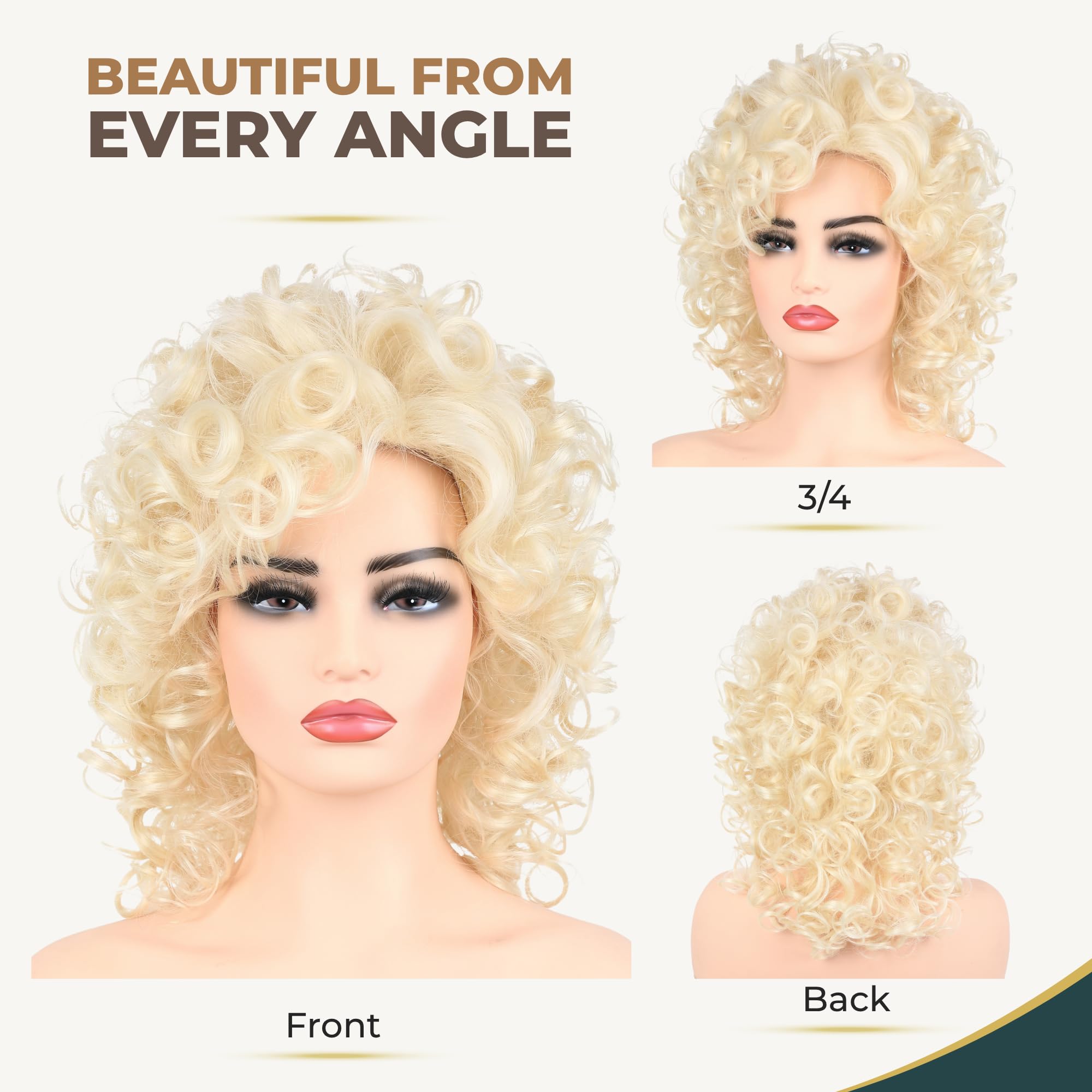 Big Blonde Curly Wig - Country Singer Costume -5
