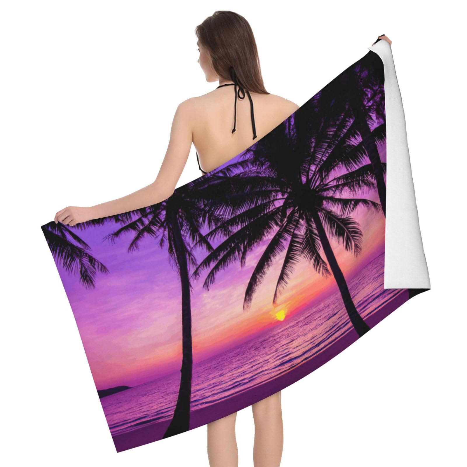 Serviette de douche microfibre palmiers pour une ambiance évasion exotique