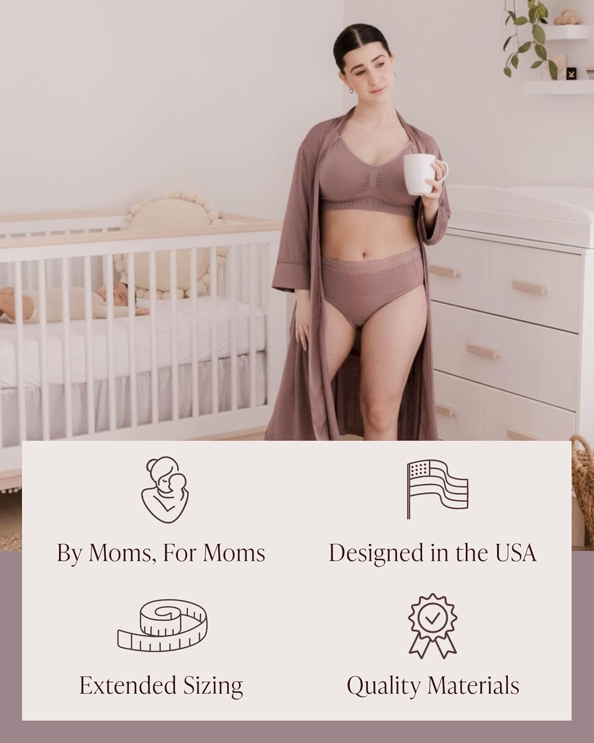 Size L Kindred Bravely High Waist Maternity Underwear for Women and Postpartum Underwear 5 Pack (Neutrals)