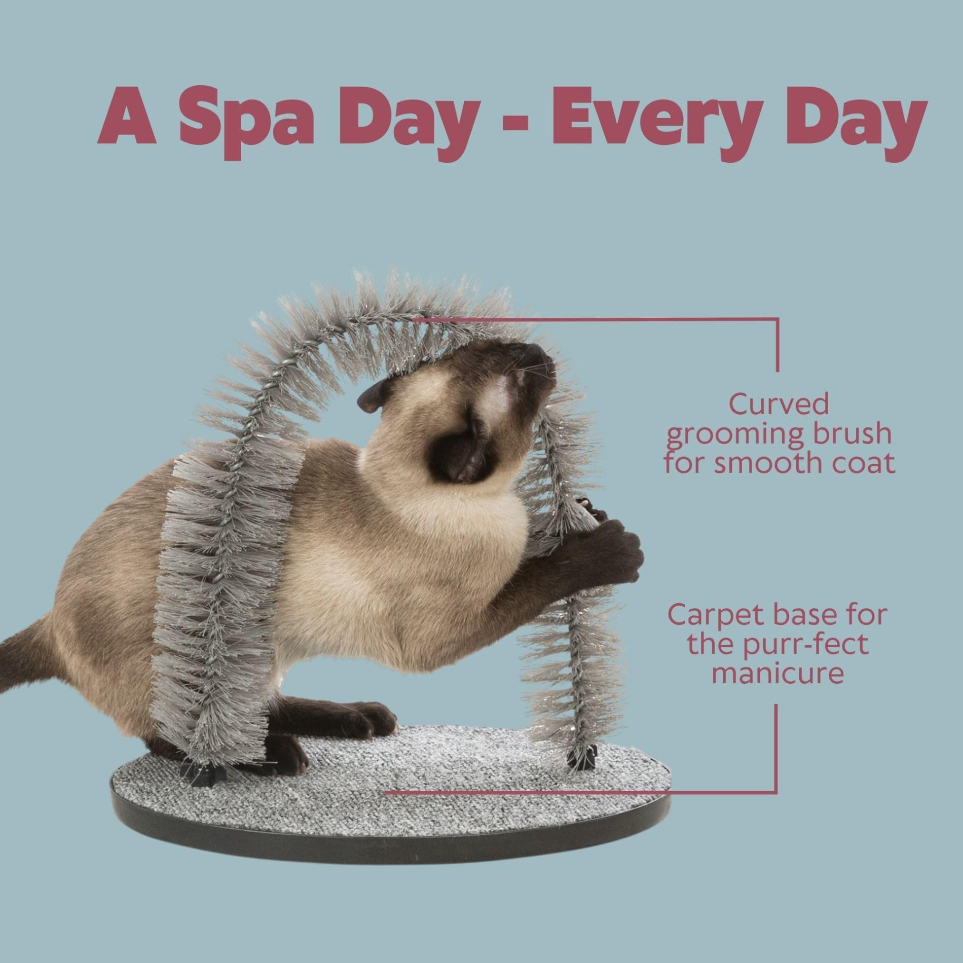 Trixie Jeu Chat Arc pour Massage et Soin du Poil 36 x 33 cm Gris