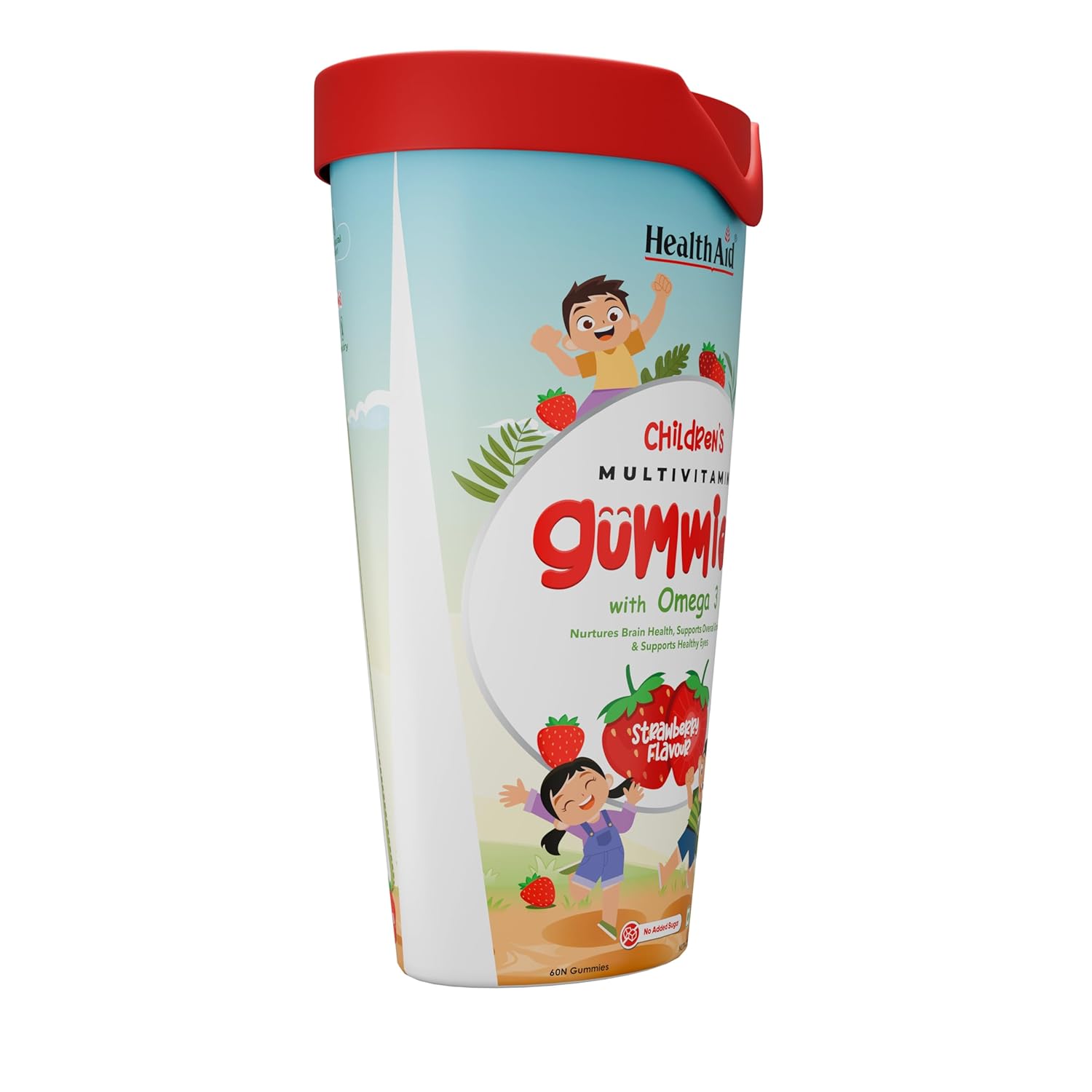 HealthAId Children's Multivitamin Gummies - Sugar-Free Fiber & Omega 3 | Supports Brain & Eye Health, Immunity, Digestion, Daily Wellness | 24 Essential Nutrients with Iron, Vitamins C, A, B, D | Natural Berry & Strawberry Flavor | Dairy & Soy Free - 180 Gummies HealthAId Children's Multivitamin Gummies - Sugar-Free Fiber & Omega 3 | Supports Brain & Eye Health, Immunity, Digestion, Daily Wellness | 24 Essential Nutrients with Iron, Vitamins C, A, B, D | Natural Berry & Strawberry Flavor | Dairy & Soy Free - 180 Gummies