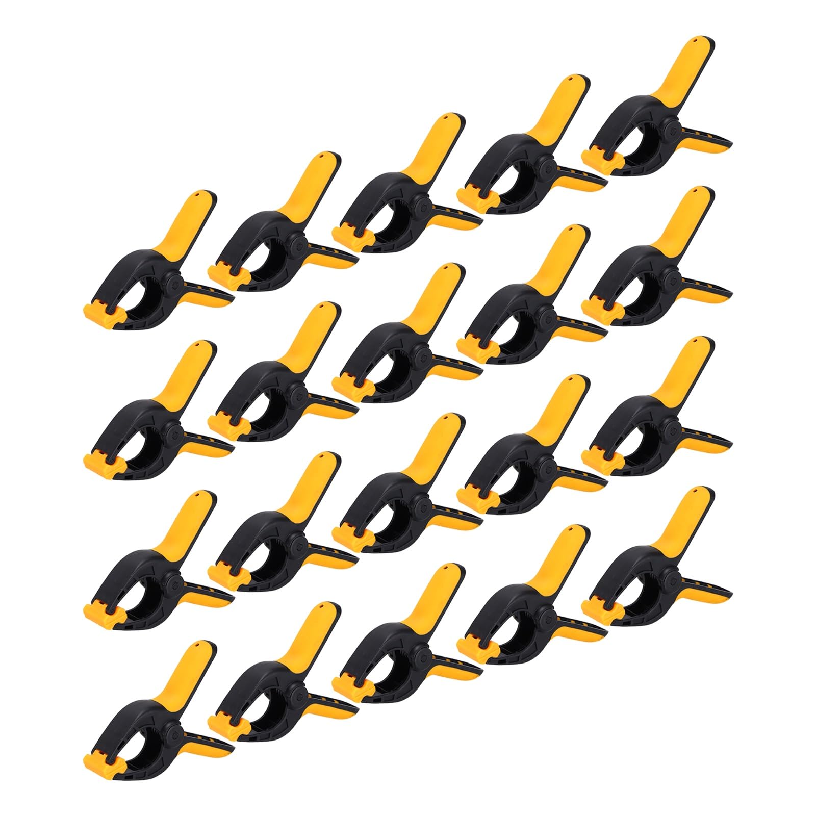 Pinces à ressort 10,2 cm en plastique lot de 20 noir et jaune pour studio
