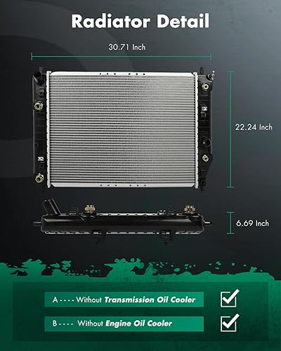 Vista 494 de SCITOO Reemplazo completo del radiador de aluminio para 1993-1998 para Toyota para T100 2.7L 3.0L 3.4L 2090 Radiador