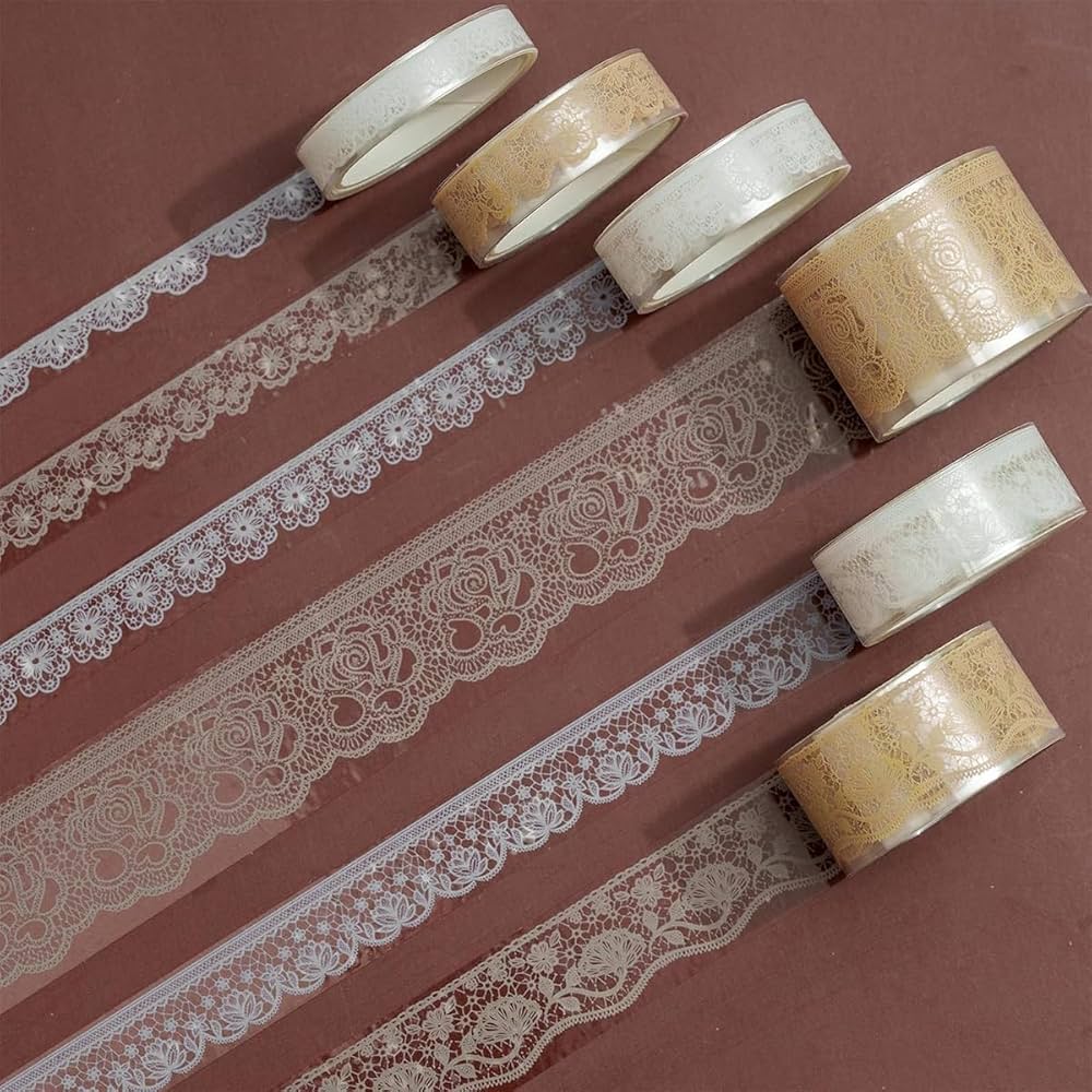 Amazon.co.jp: 6巻レース PET テープ 花柄アート 装飾テープ