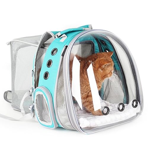 Lollimeow Cat Carrier Backpack, Bubble Dual Expandable Backpack Carrier, Pets and Small Dogs,Airline-Approved, Designed for Travel, Hiking, Walking & Outdoor Use (Dual Expandable-Green) - Dual Expandable-Green