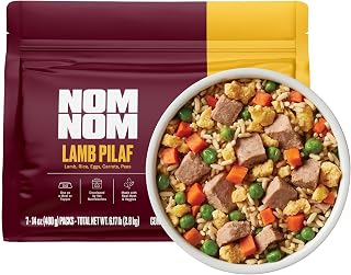 Nom Nom Freshly-Made Frozen Lamb Pilaf Dog Food – Vet-Formulated Meal or Topper with Real Lamb, Veggies & Brown Rice – Gently Cooked, Complete & Balanced Nutrition – 14oz Pouches, Pack of 7