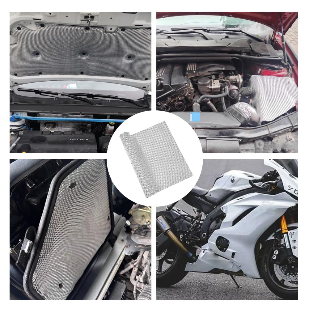 Isolante Termico Alte Temperature per Auto, 100x40cm Lamiera di Protezione dal Calore In Alluminio, Kit di Riparazione Della Lamiera di Protezione dal Calore per Auto Isolamento