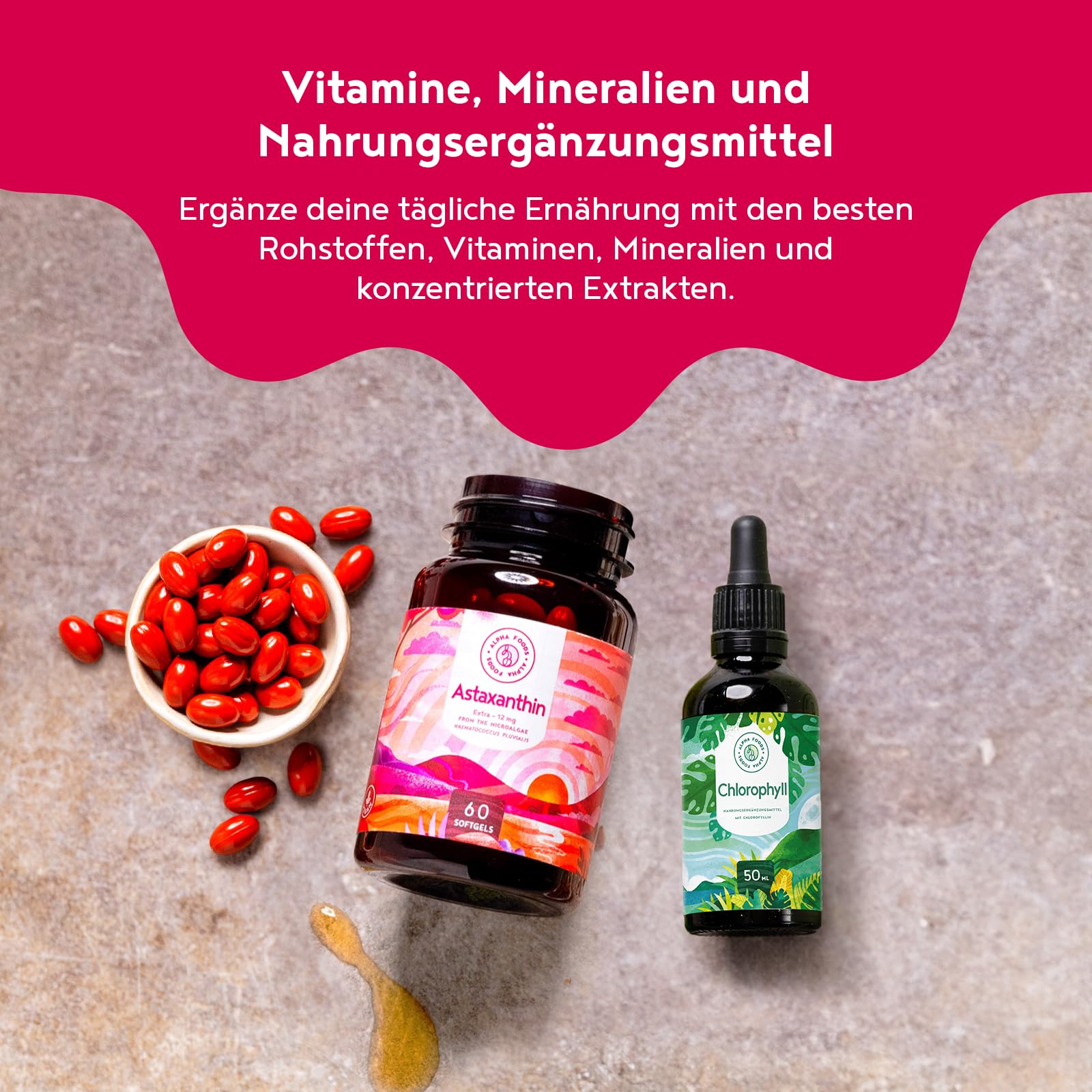 Alpha Foods Astaxanthin Hochdosiert 12mg, 60 Depot Softgel Kapseln (4 Monate Vorrat, 1 Kapsel jeden zweiten Tag), Haematococcus Pluvialis, vegan, hohe Bioverfügbarkeit