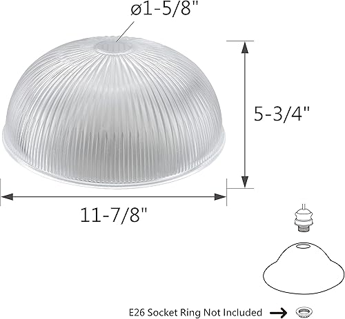 Miniatura 3 de Aspen Creative 25308-60-1, pantalla de vidrio transparente para lámpara de antorcha de base media, lámpara de swag, colgante, accesorio de isla,