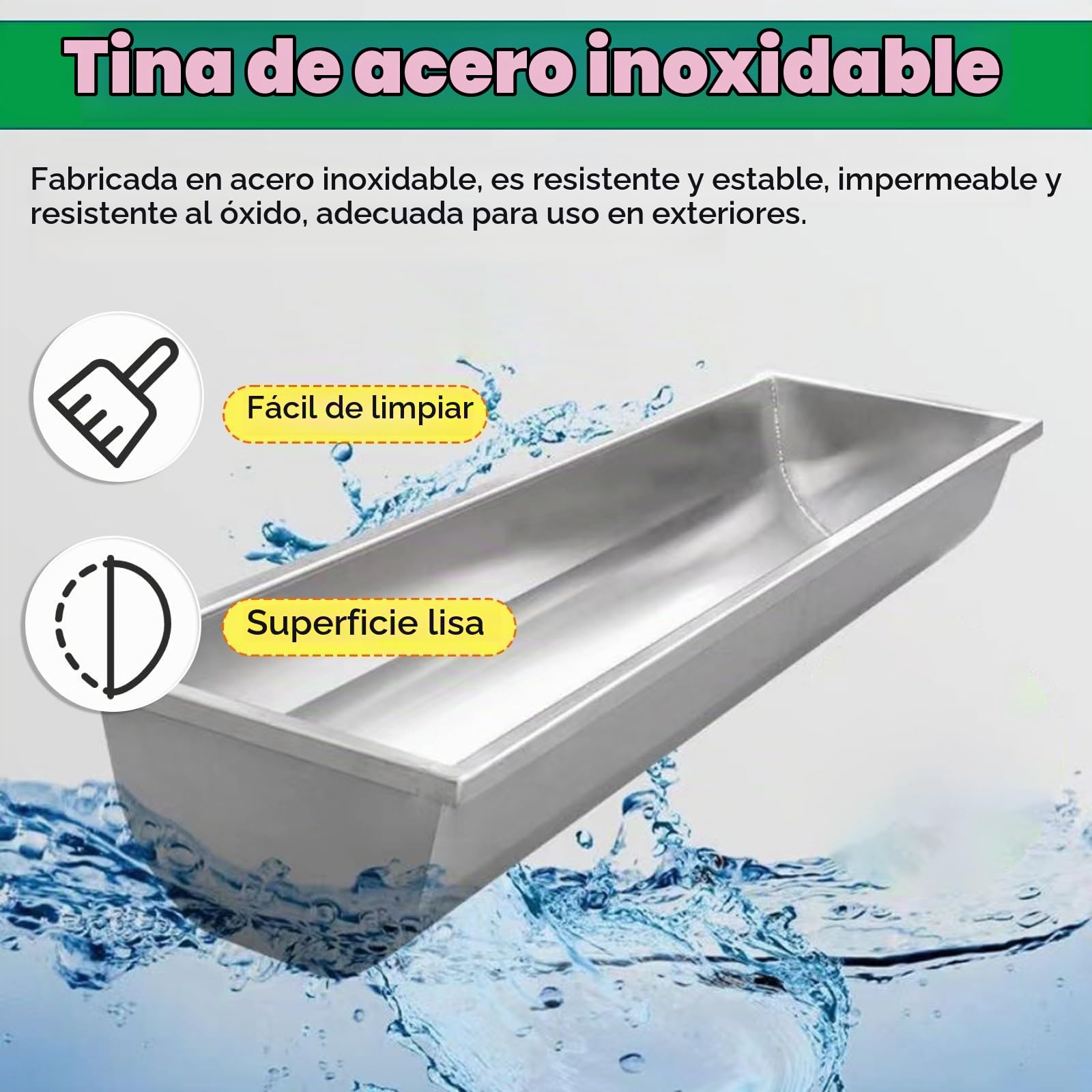 AMUFJJ Comedero para Ganado Comedero De Acero Inoxidable para Ganado, Comederos Reutilizables, Contenedor para Pollos, Patos Y Ovejas, Comedero De Heno Y Bebedero 2 En 1.(L 60cm (23 3/5in))