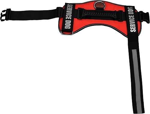 Miniatura 9 de ALBCORP - Arnés-chaleco reflectante para perro de servicio, hecho de poliéster y nailon, cómodo acolchado de malla, color rojo y negro