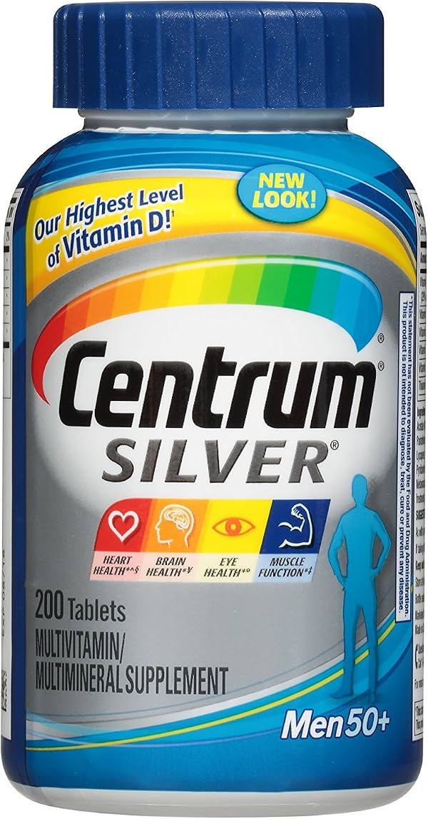 Centrum Ultra Silver para Hombres, 200 Tabletas (Paquete de 4) Tableta 1 Unidad (Paquete de 200)