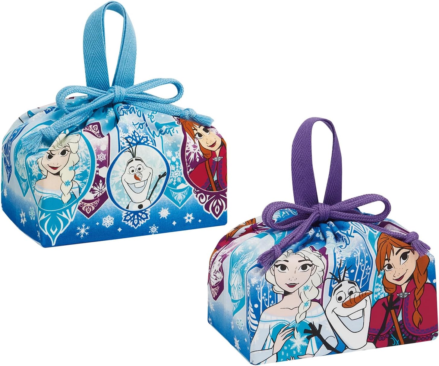 Skater KB7W-A Lunch Drawstring Lunch Bag, Drawstring Bag, Set of 2, Disney Frozen 25, Girls