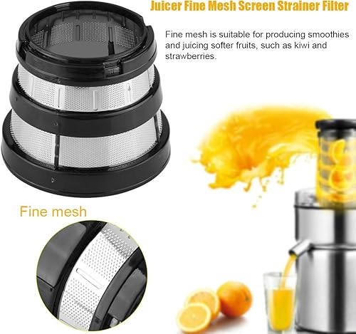 Miniatura 3 de Juicer lento Filtro de filtro de pantalla de malla fina Agujero pequeño para piezas HH-SBF11 HU-19SGM (negro)