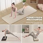 Foldable Yoga Mat 74"x31.5", Large Non-Slip Exercise Mat, Easy Carry & Store for Yoga Pilates Stretching, Home Gym Travel Outdoor Activities for All Ages